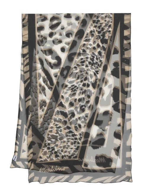 Moschino Seidenschal mit Leoparden-Print