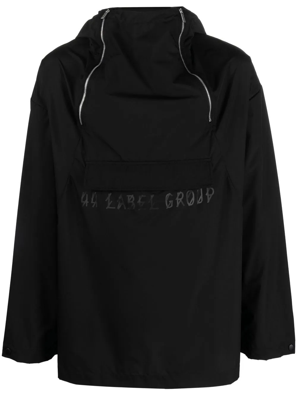 

44 LABEL GROUP chamarra con capucha y logo estampado - Negro