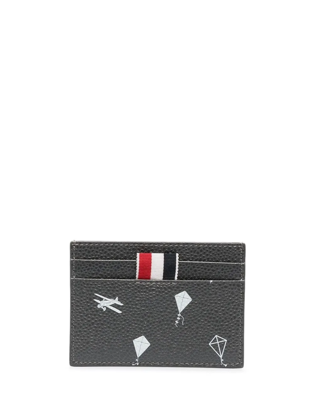 

Thom Browne graphic-print grained cardholder - Grey