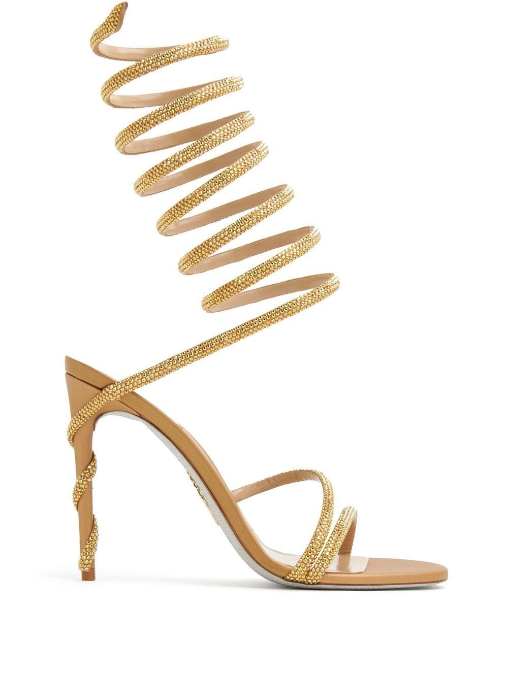 René Caovilla 螺旋设计高跟凉鞋 In Gold