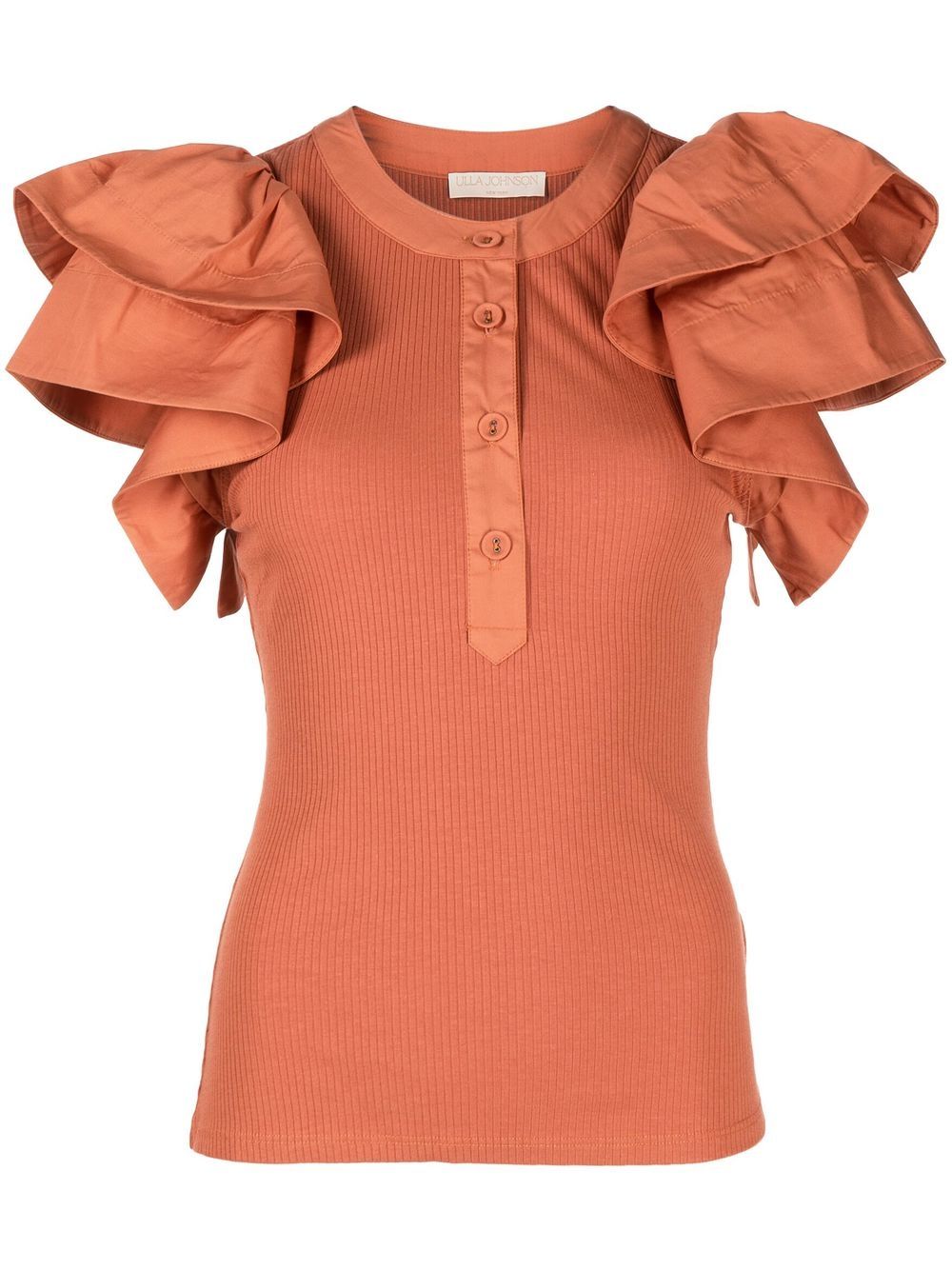 

Ulla Johnson Bonnie flounce-sleeves blouse - Orange