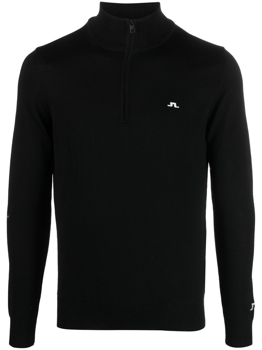 half-zip fine-knit jumper