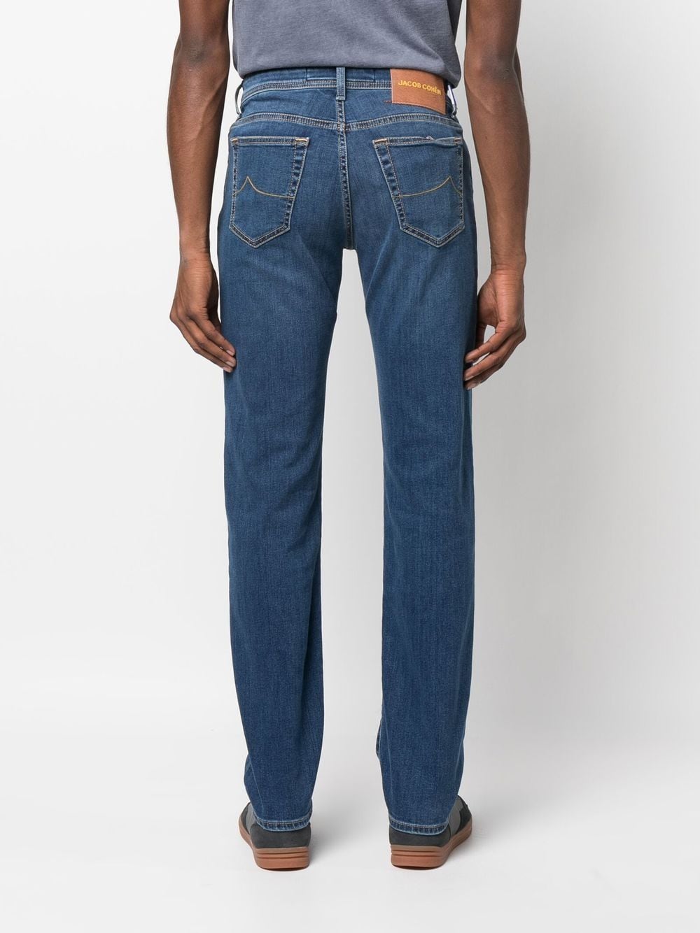 Shop Jacob Cohen Bandana-detail Slim-cut Jeans In Blue