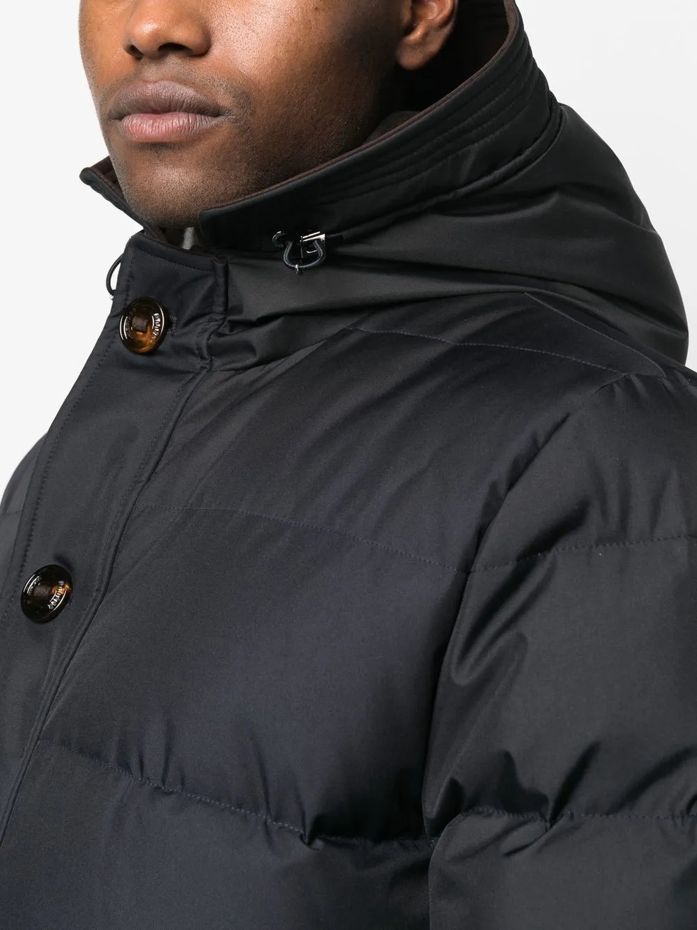 Moorer drawstringhood Padded Coat Farfetch