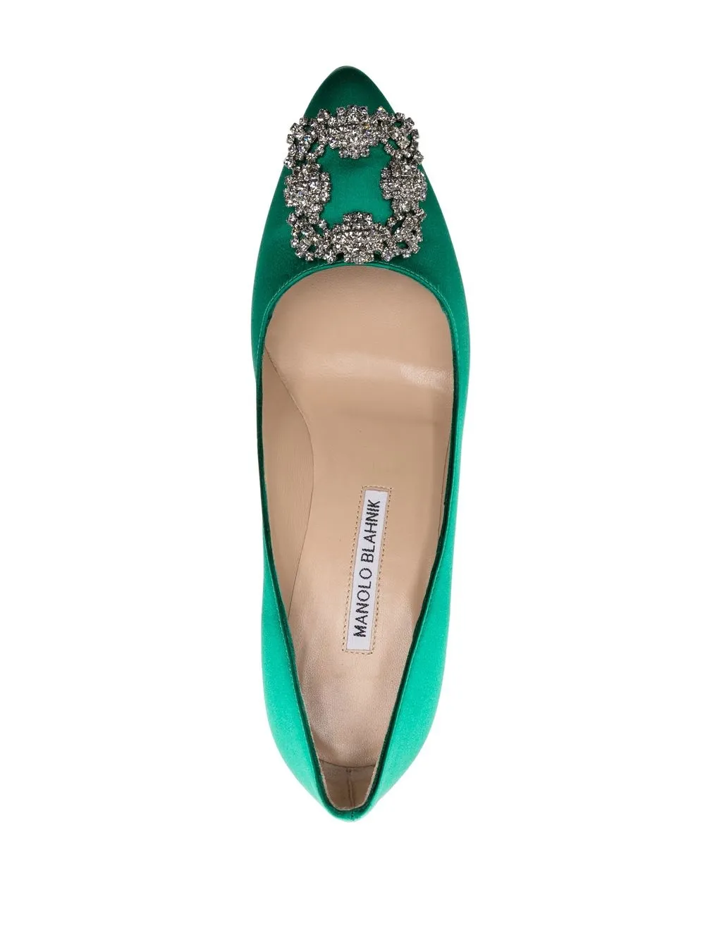 Manolo Blahnik Hangisi 90 Satin Pump In Green