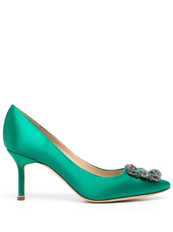 Escarpins Manolo Blahnik - Talons Aiguilles Marron Suédé à Fleurs - Taille 41 - Neufs (Pristine)