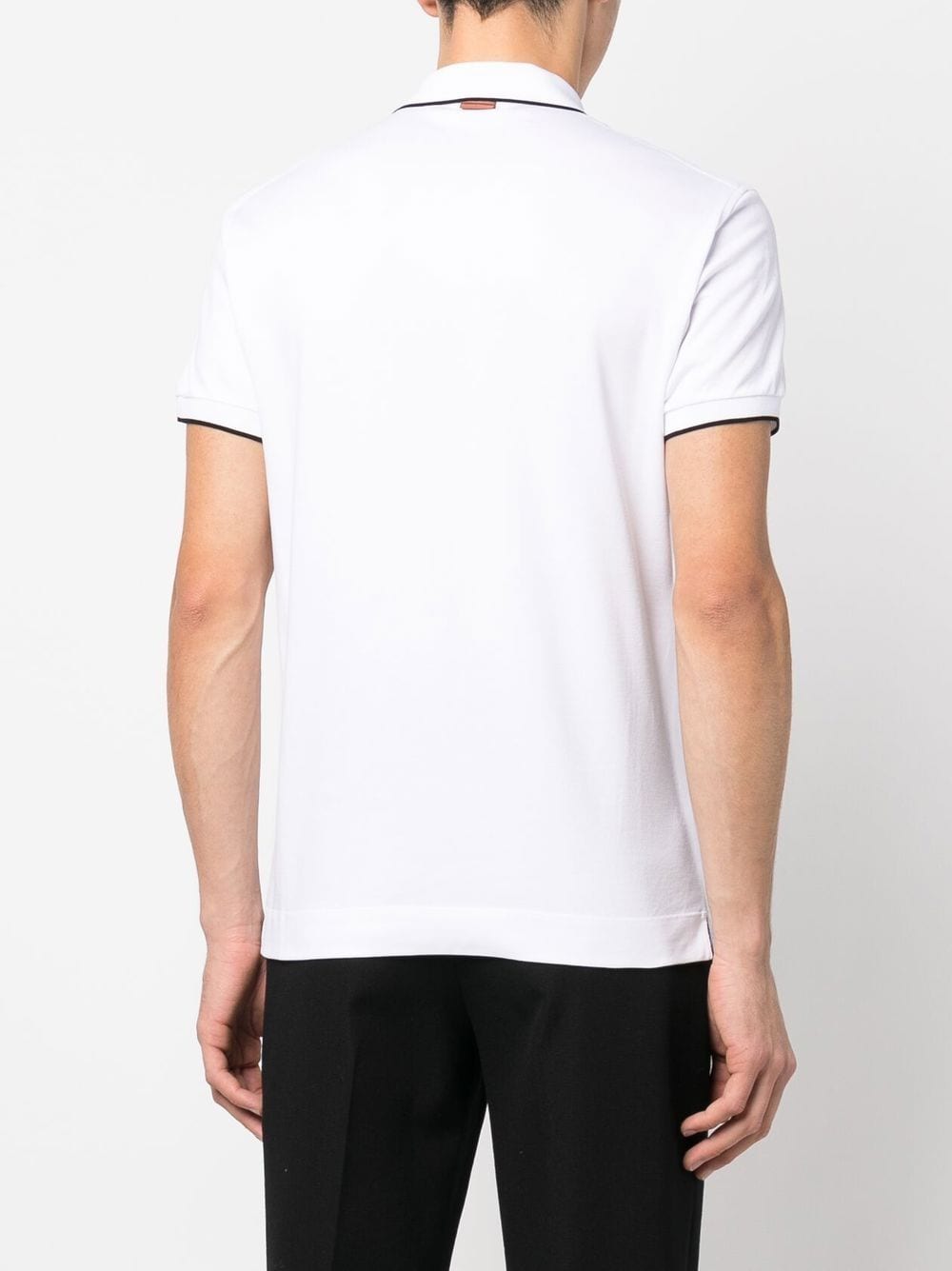 Shop Zegna Embroidered-logo Polo Shirt In White