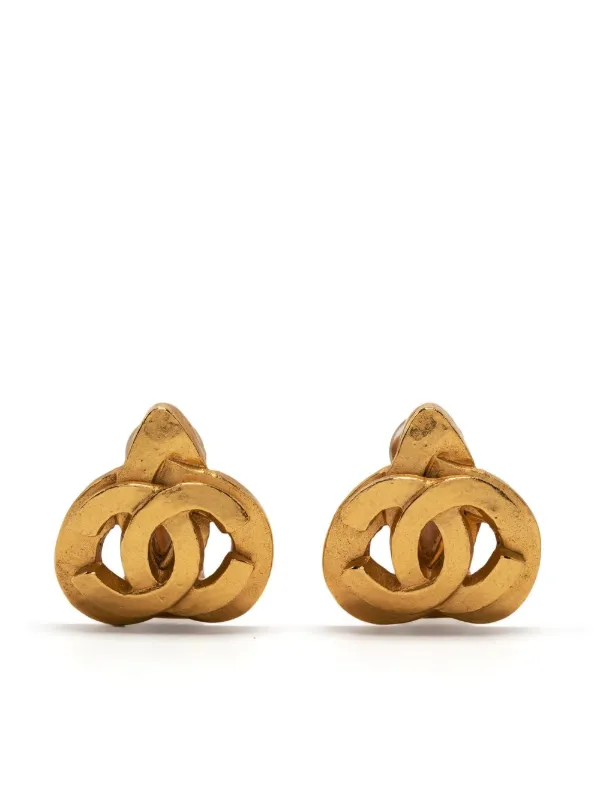 CHANEL Pre-Owned 1997 CC Heart clip-on Earrings - Farfetch