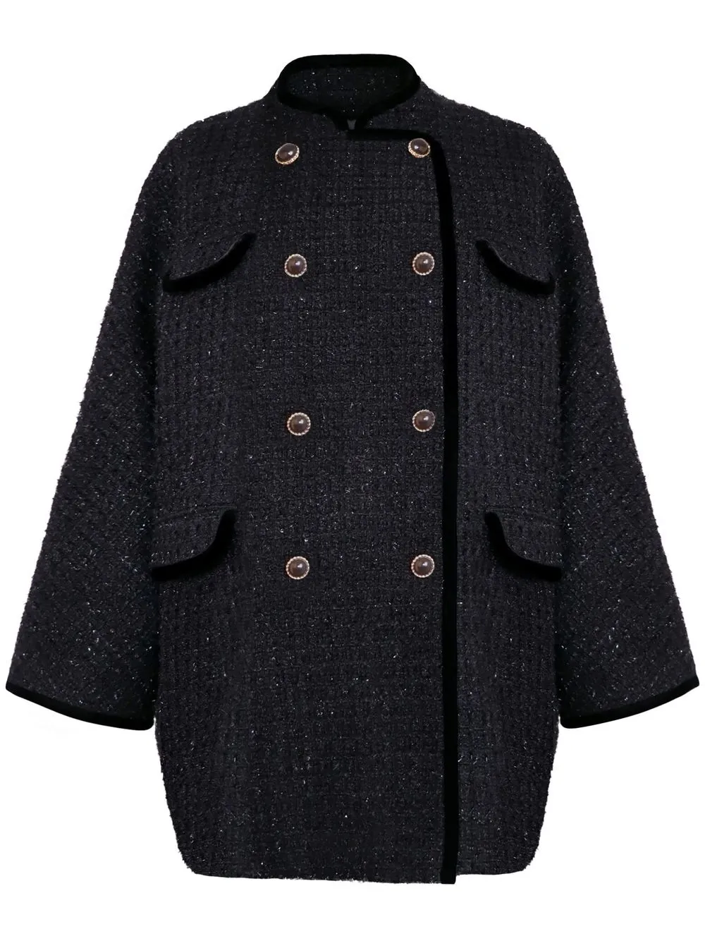 

Shanghai Tang double-breasted tweed jacket - Black