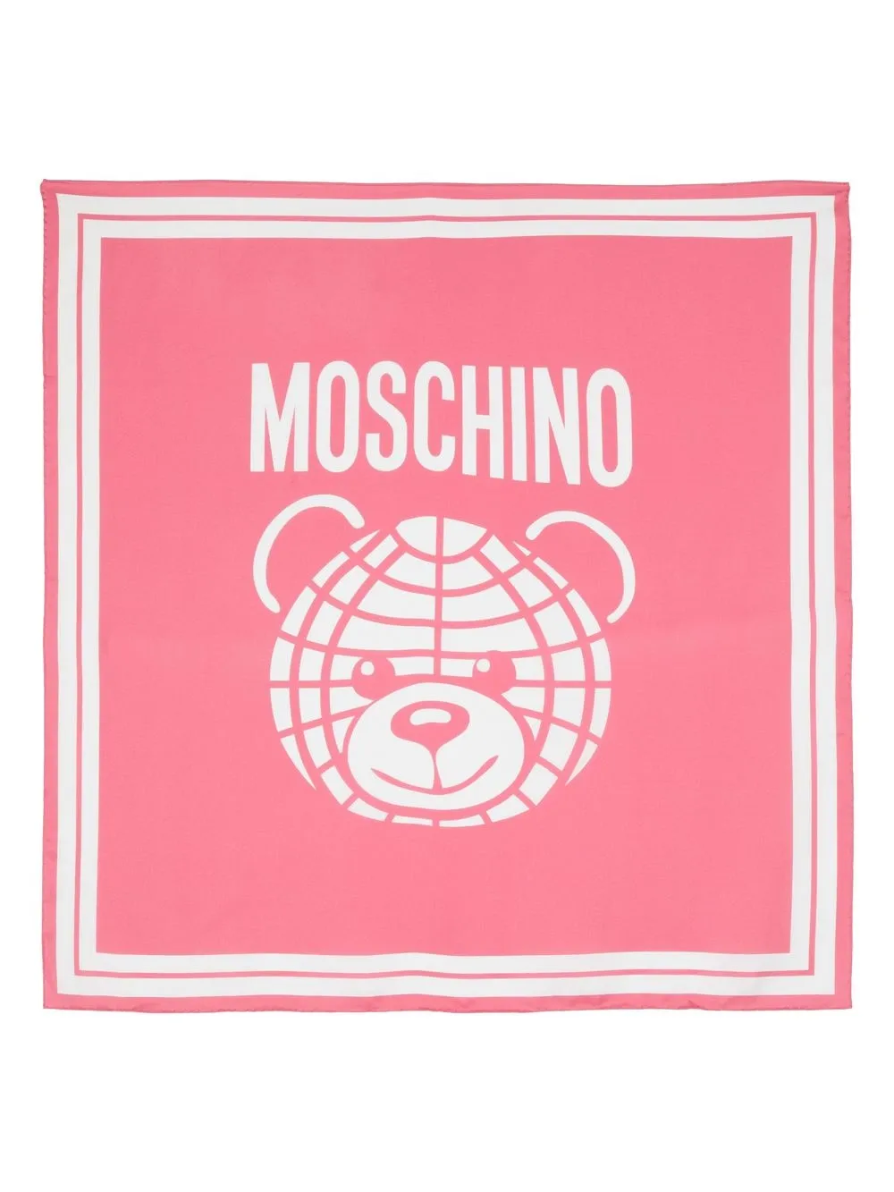 

Moschino mascada de seda con logo estampado - Rosado
