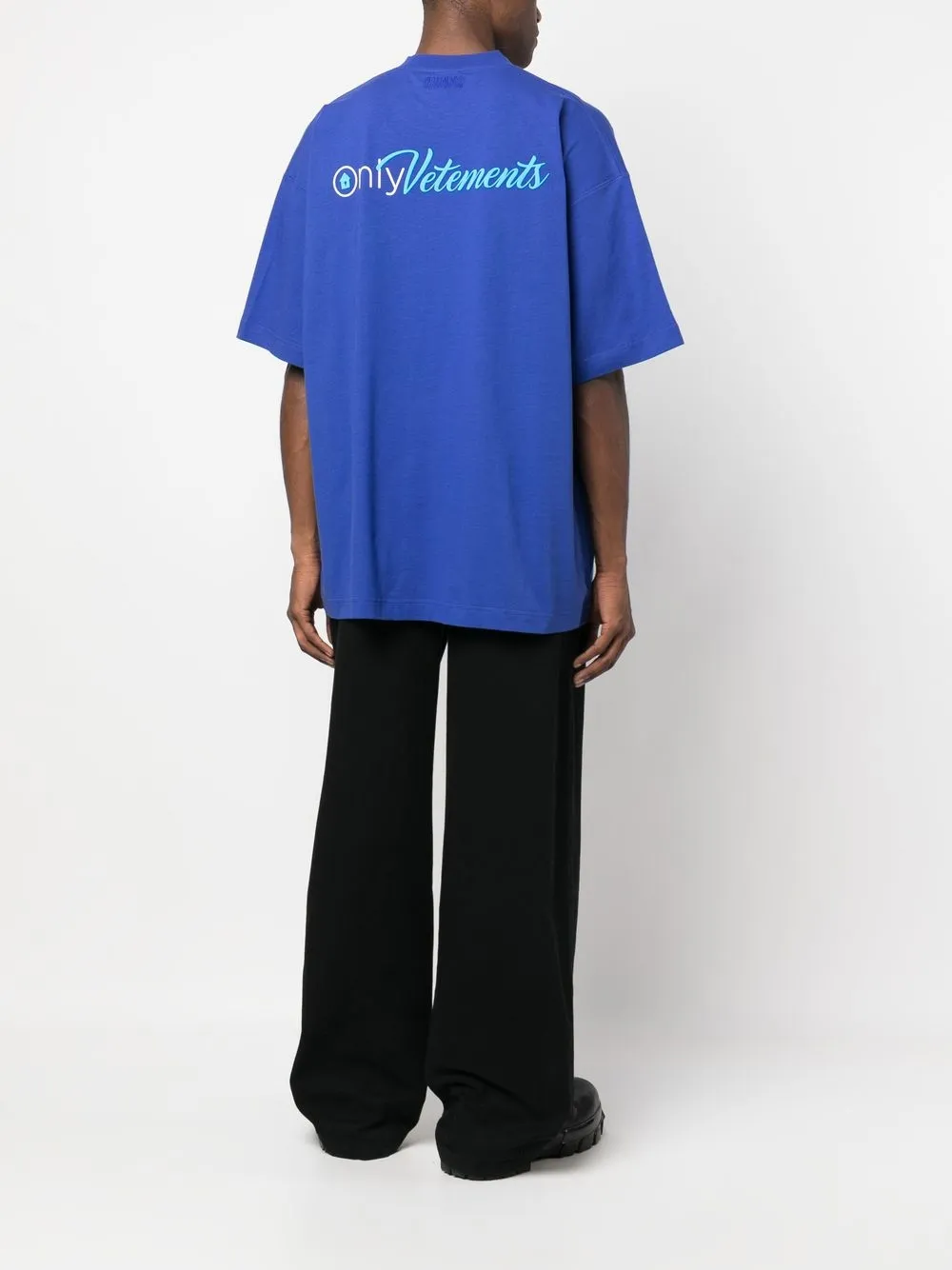 VETEMENTS T-shirt met logoprint - Blauw