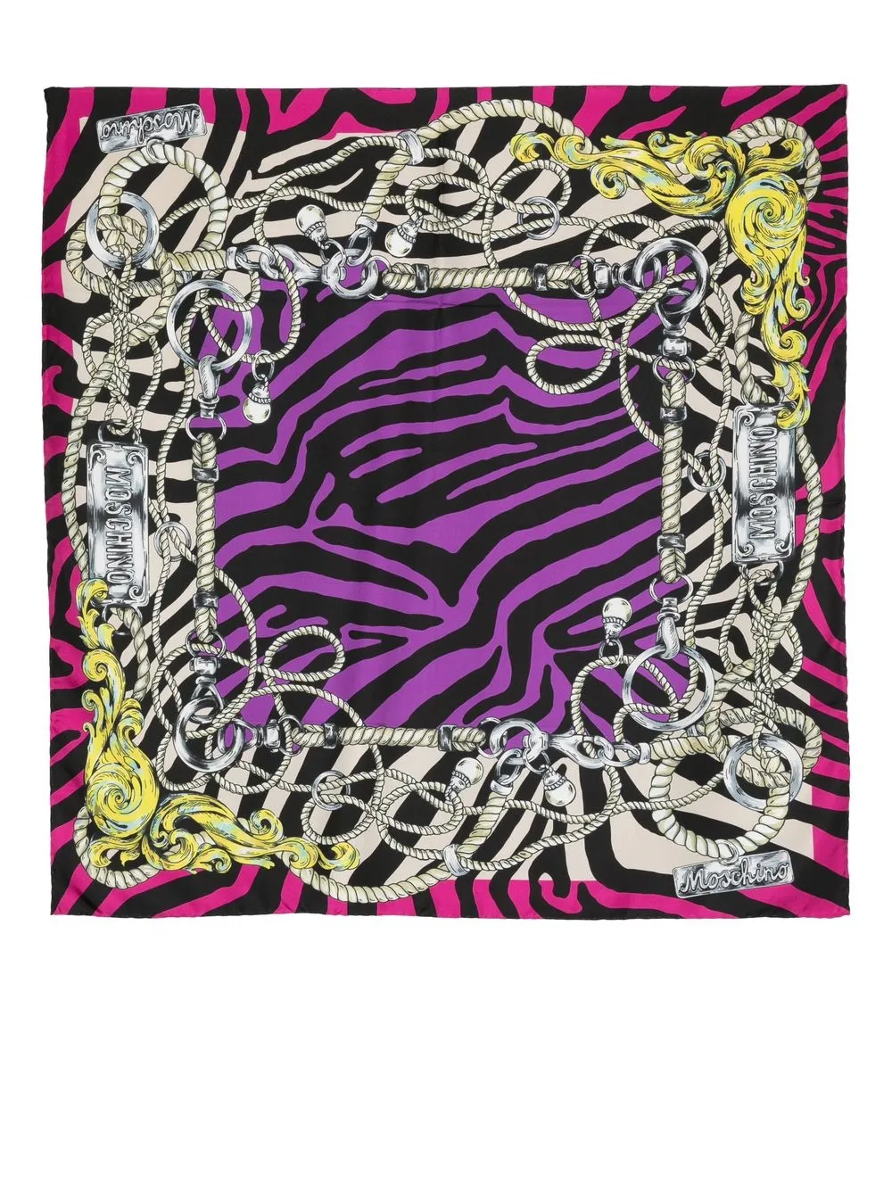 

Moschino mix-print silk scarf - Black