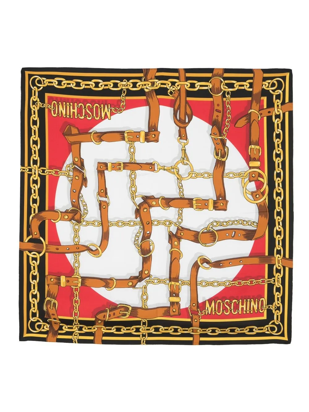 

Moschino graphic-print silk scarf - Black