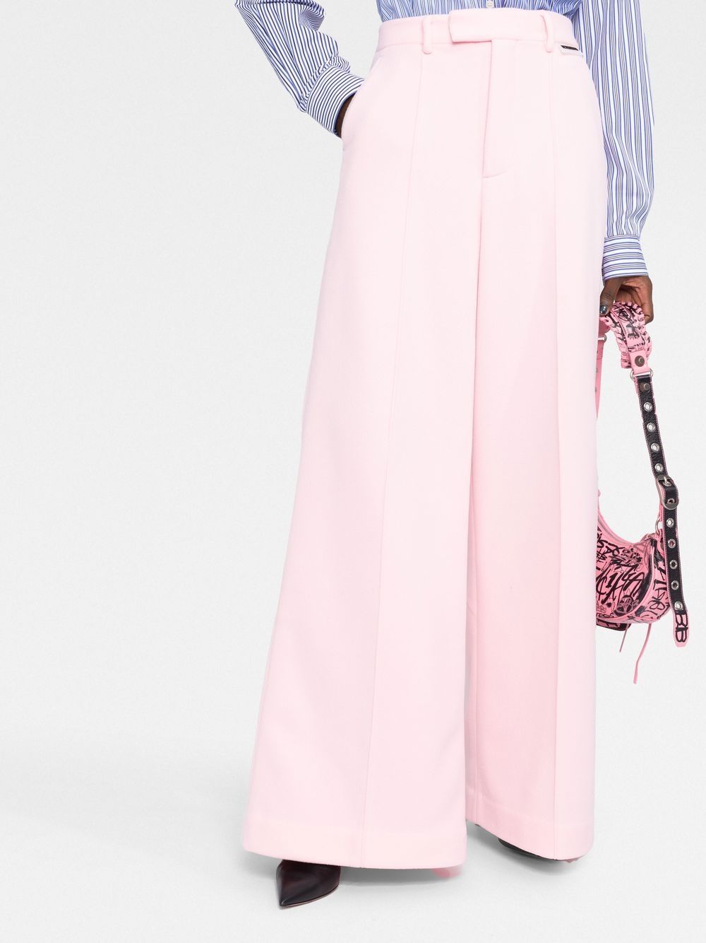 Shop Vetements Wide-leg Tailored Trousers In Pink