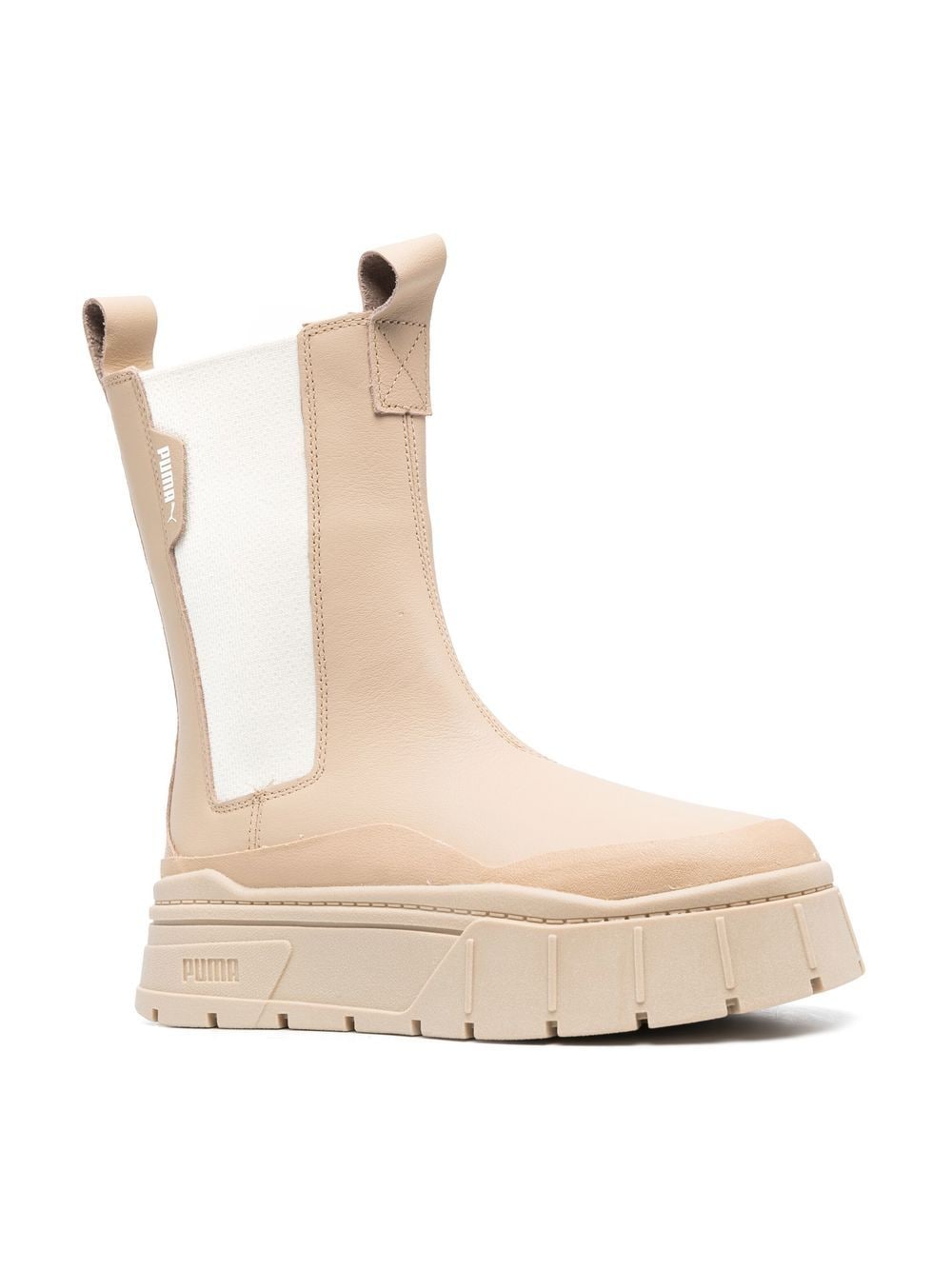 Shop Puma Mayve Stack Chelsea Boots In Neutrals
