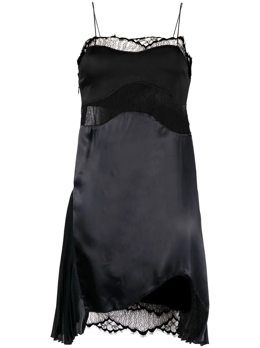 VICTORIA BECKHAM LACE-DETAIL SATIN SLIP DRESS