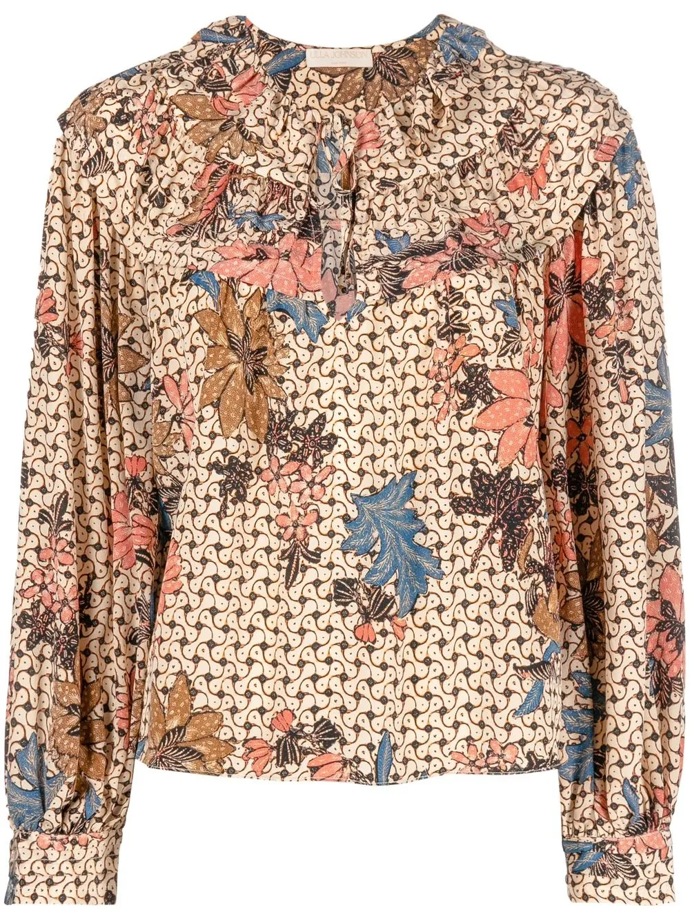 

Ulla Johnson Aria floral-print silk blouse - White