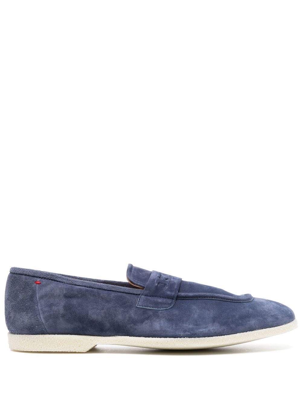 KITON SQUARE-TOE SUEDE LOAFERS