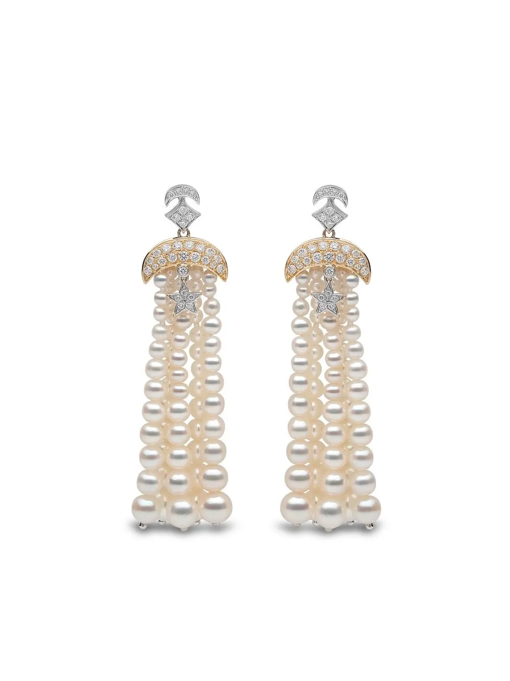 

Yoko London 18kt white and yellow gold pearl and diamond drop earrings