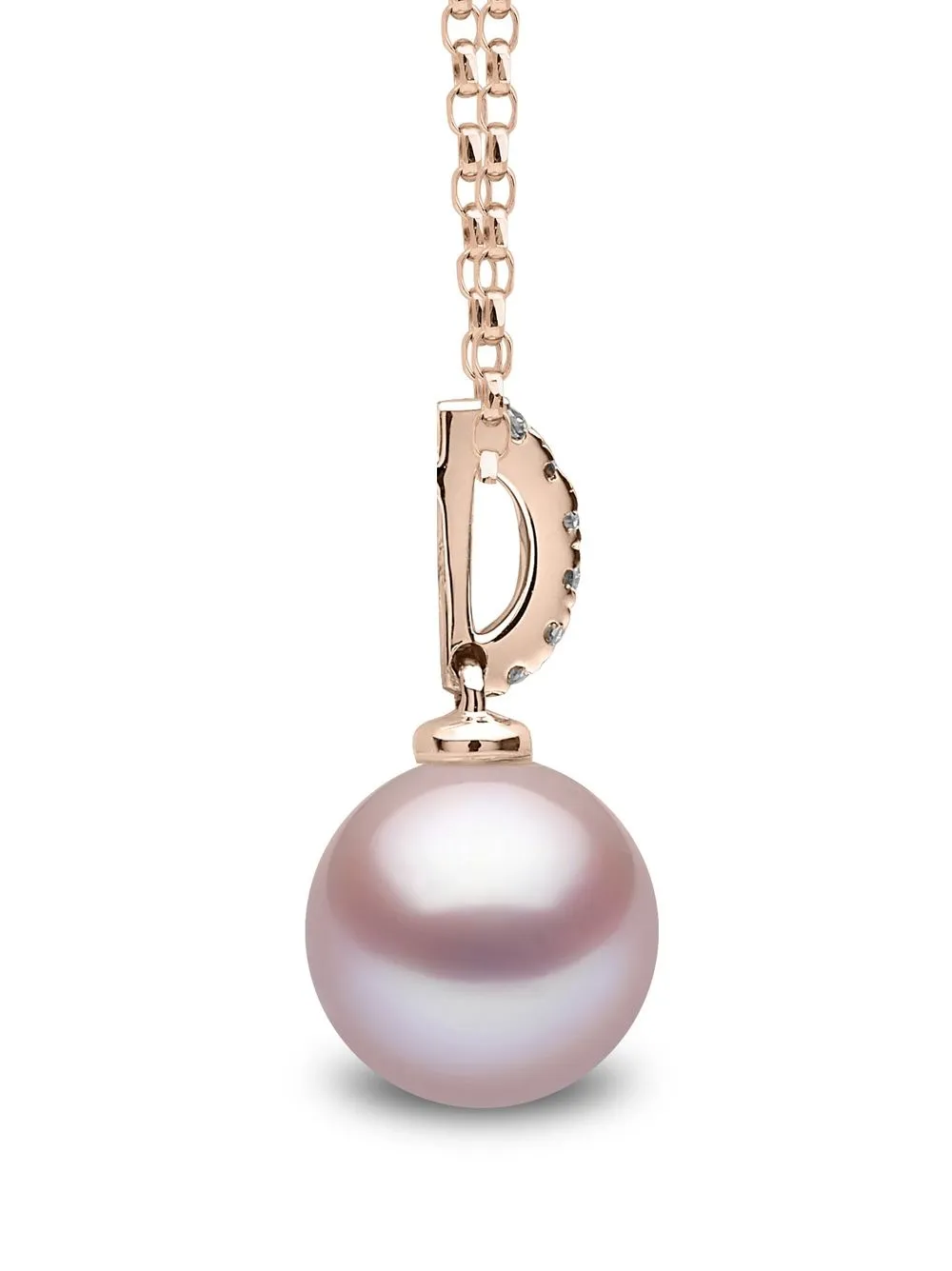 YOKO LONDON 18KT ROSE GOLD DIAMOND AND PINK PEARL PENDANT