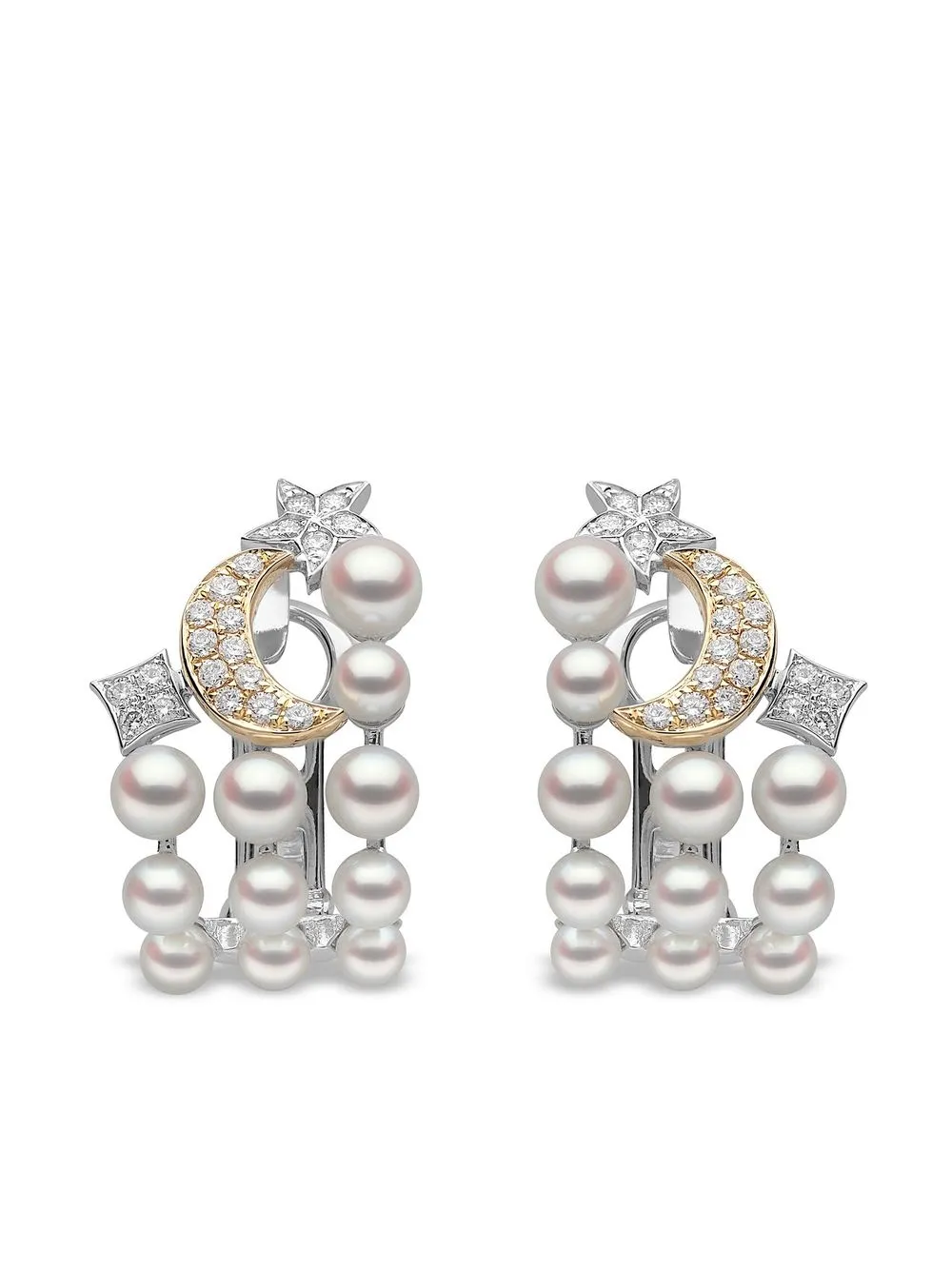 

Yoko London 18kt white and yellow diamond and pearl earrings