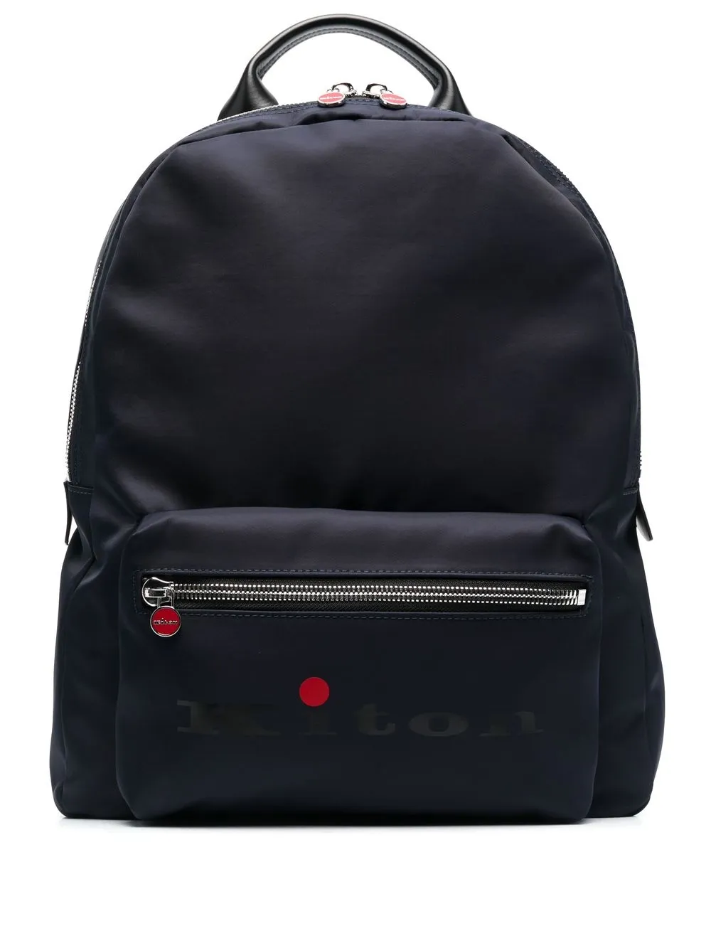 

Kiton logo-print leather-trim backpack - Blue