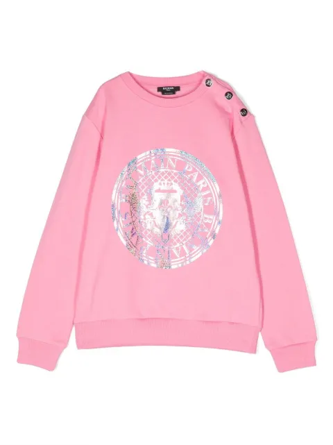 Balmain Kids logo-print long-sleeved sweatshirt