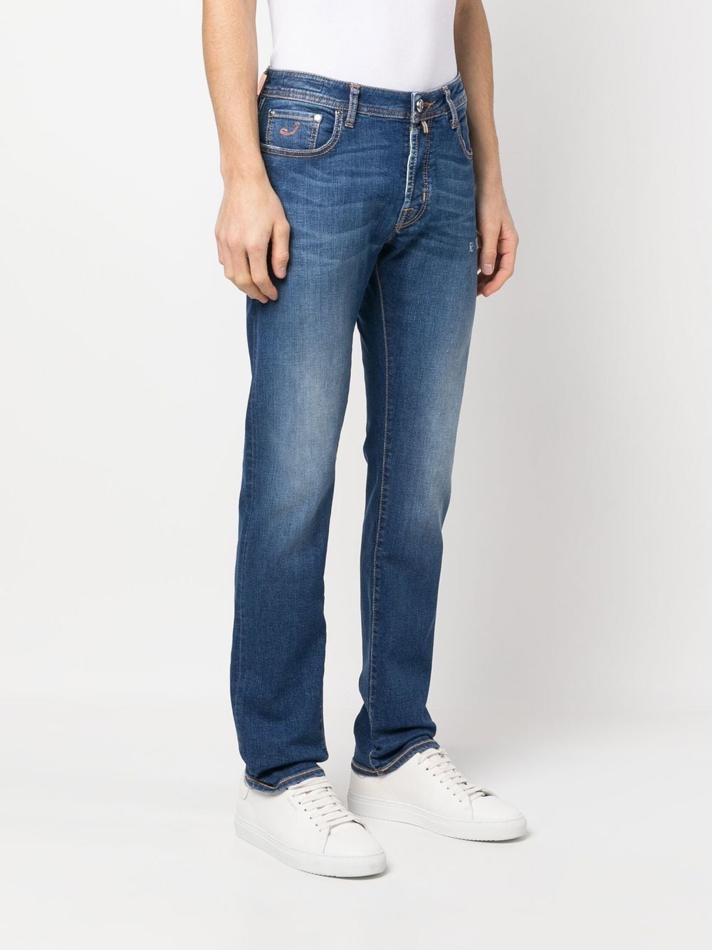  Jacob Cohën Jeans Dritti A Vita Media - Blu 