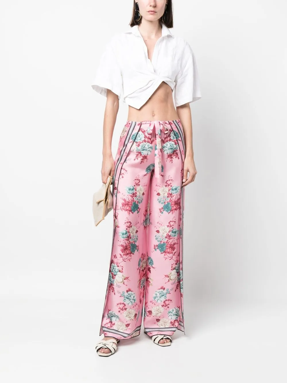 Magda Butrym Broek met bloemenprint - Roze