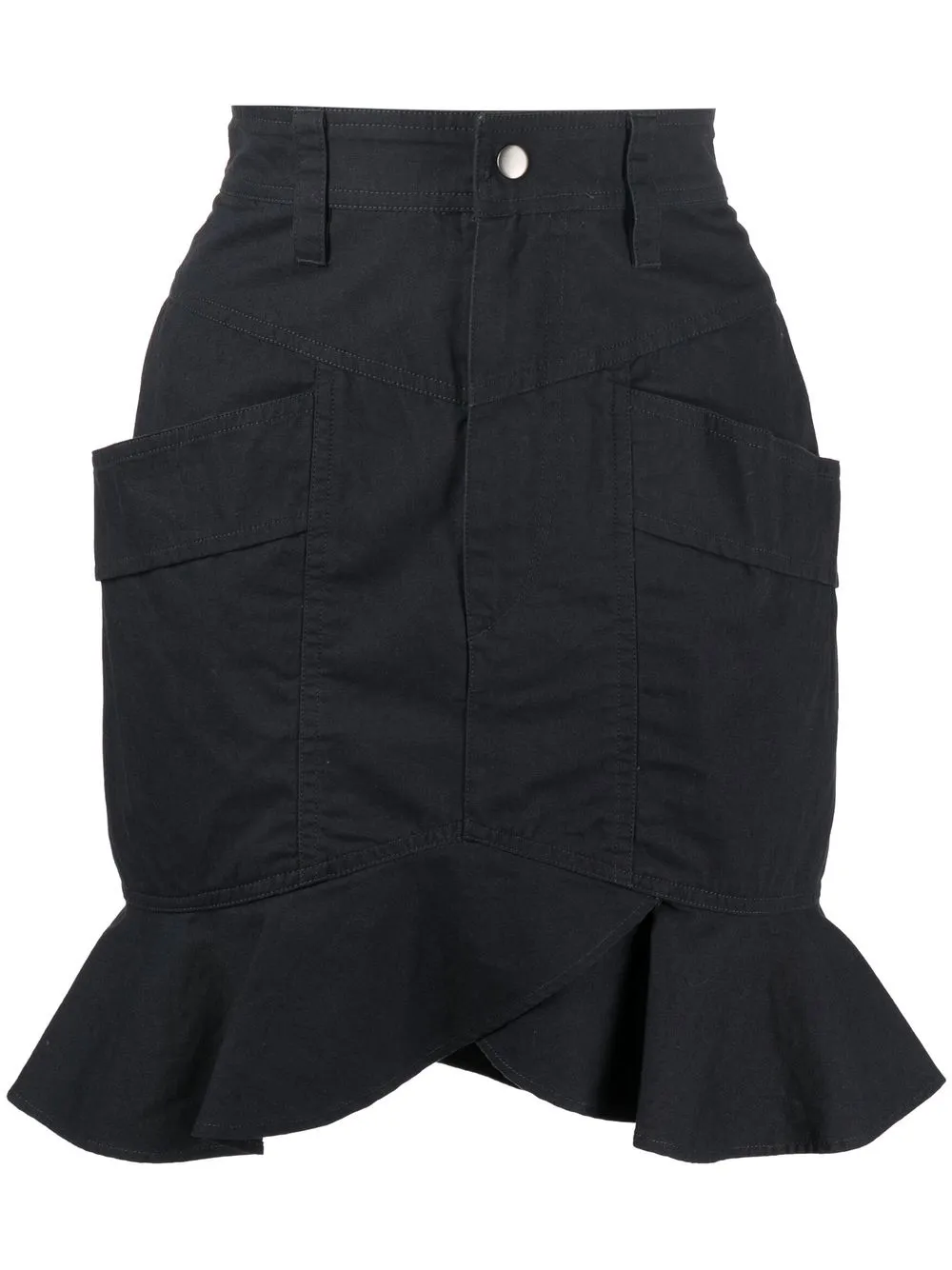 Isabel Marant Étoile Ruffle-hem Mini Skirt In Black