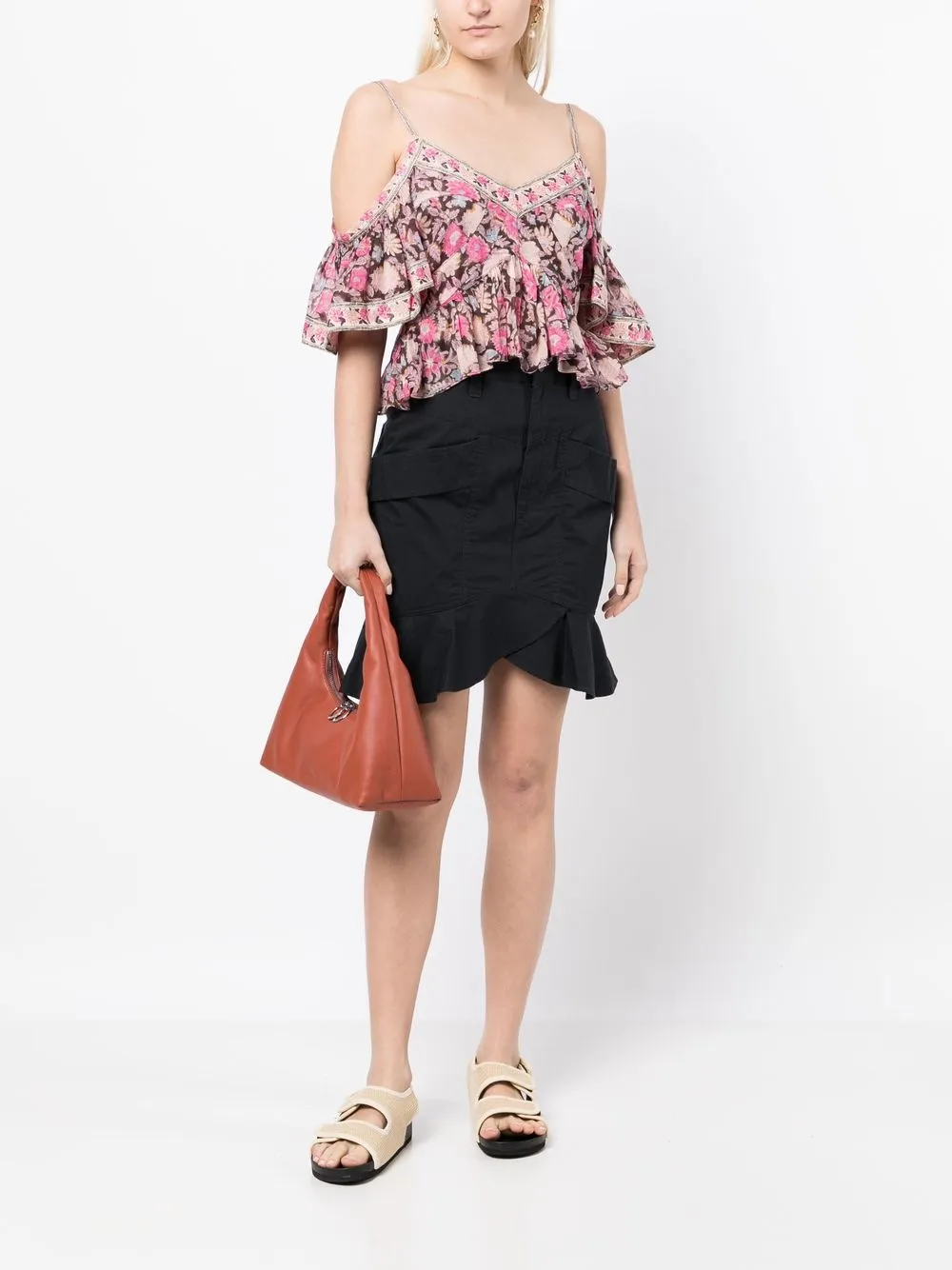 MARANT ÉTOILE Mini-rok met ruches - Zwart