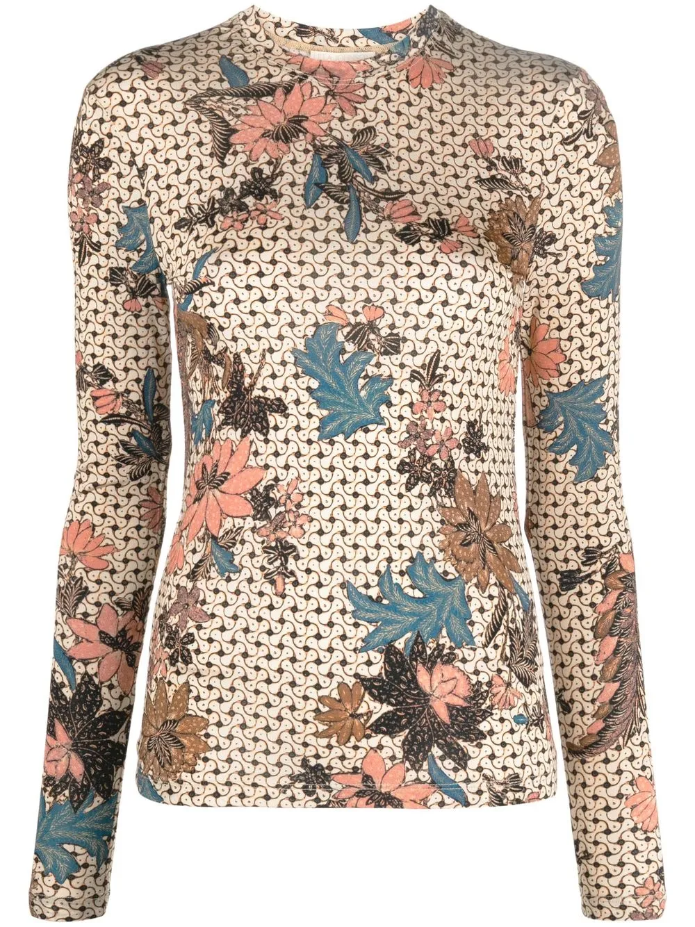 

Ulla Johnson floral-print long-sleeve top - White