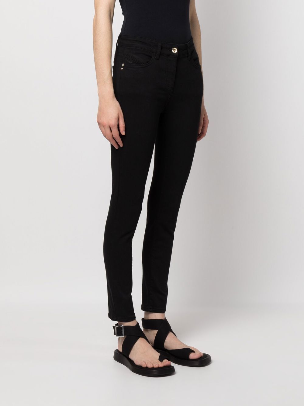 Shop Patrizia Pepe High-rise Skinny Jeans In 黑色