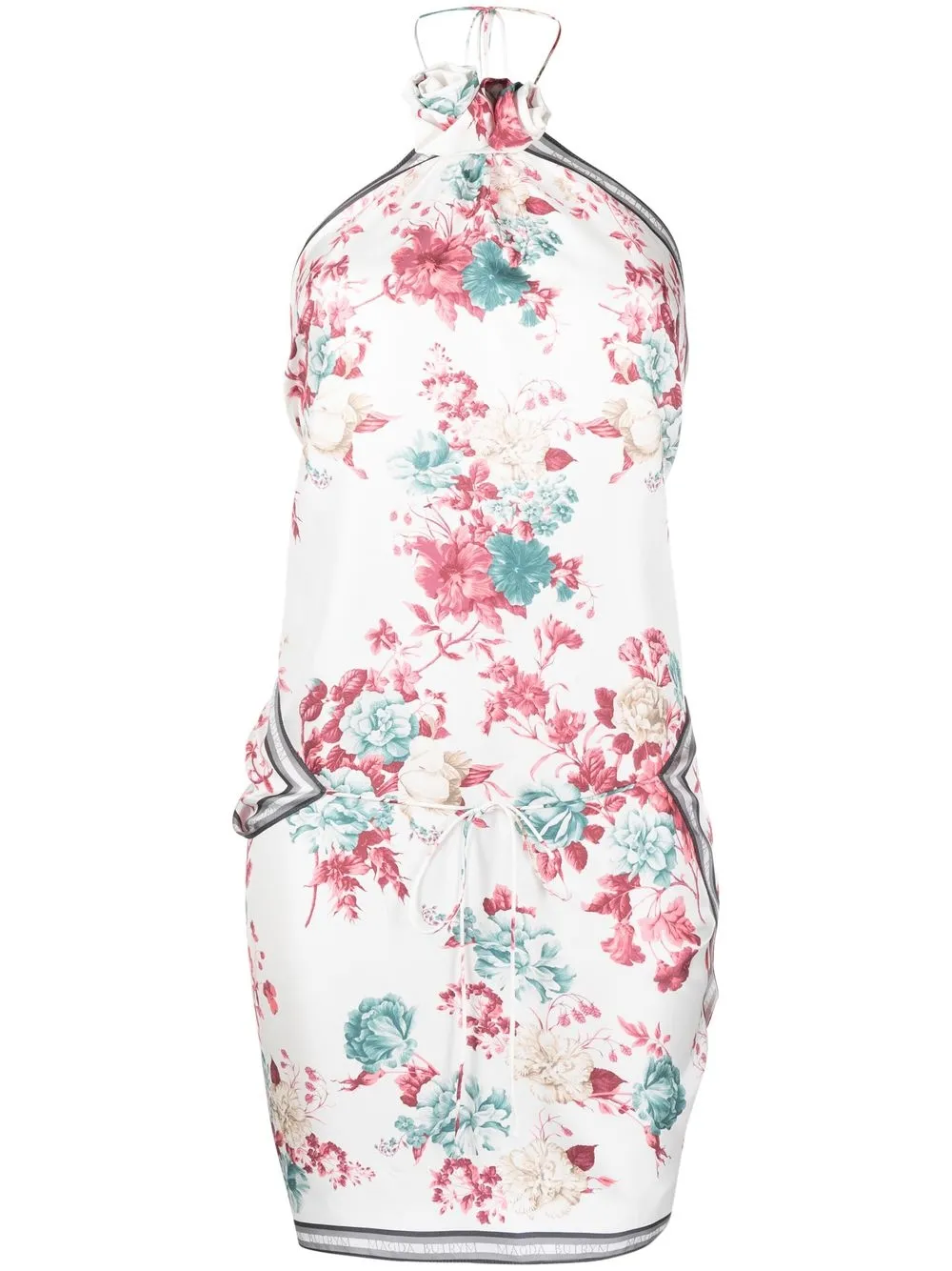 

Magda Butrym floral-print halterneck dress - White