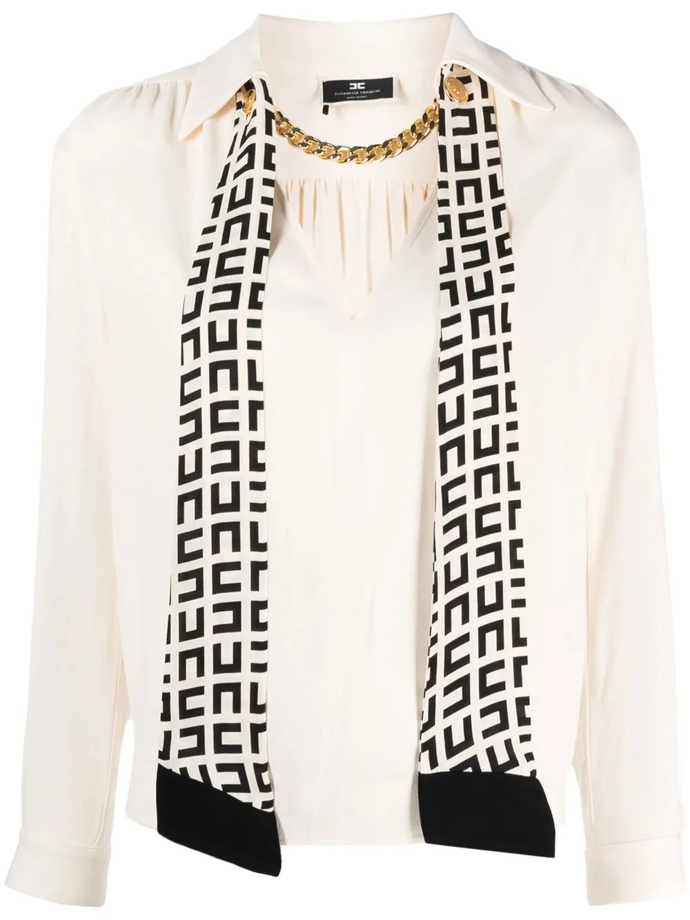 

Elisabetta Franchi V-neck pleated blouse - Neutrals
