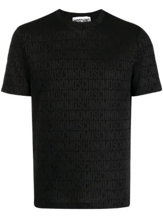 Moschino logo-print short-sleeve T-shirt | Black | FARFETCH IN