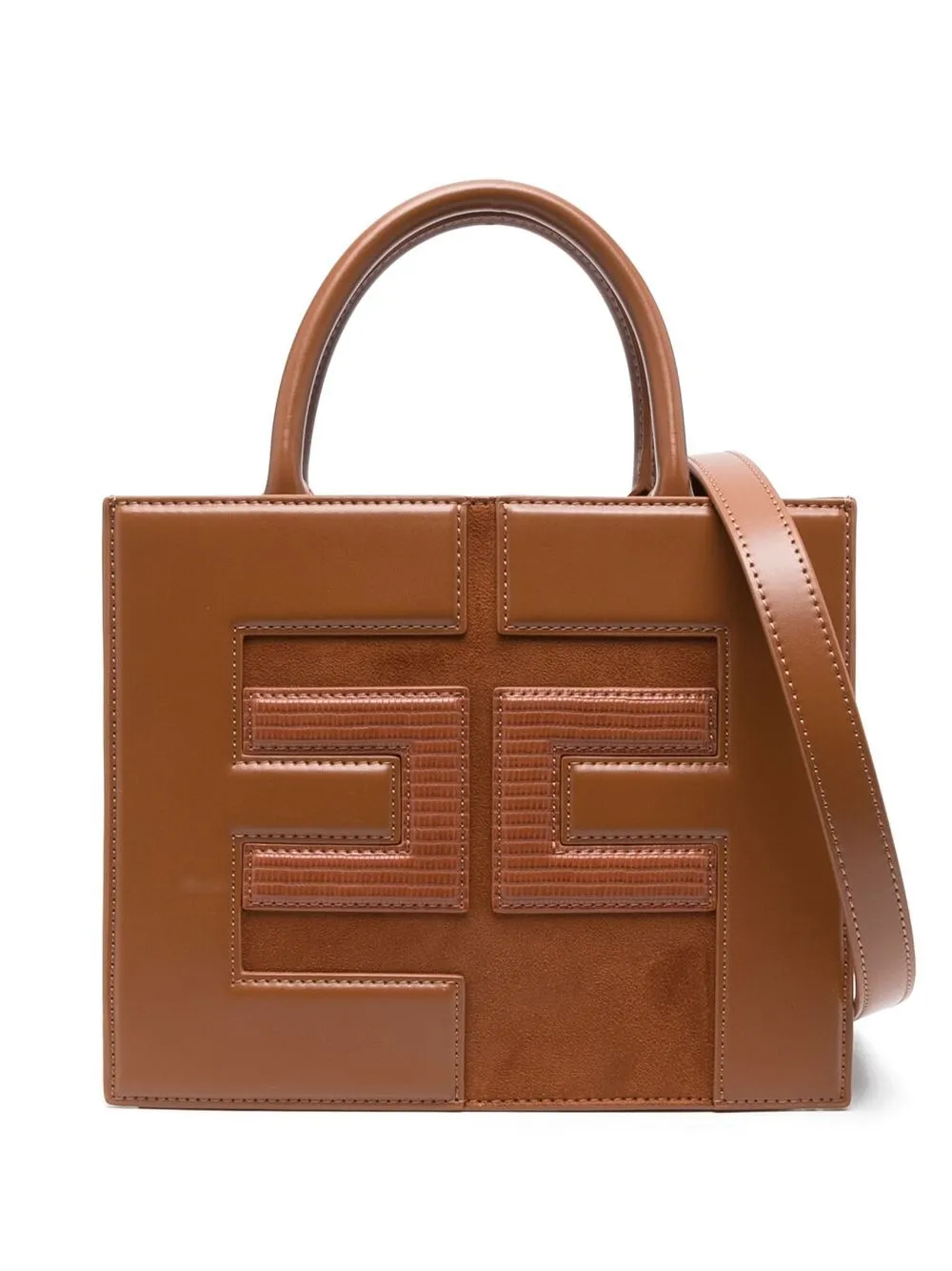 

Elisabetta Franchi logo-embossed tote bag - Brown