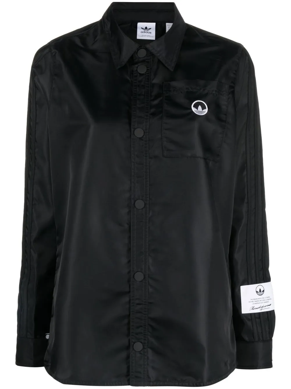 

adidas logo-patch shirt - Black