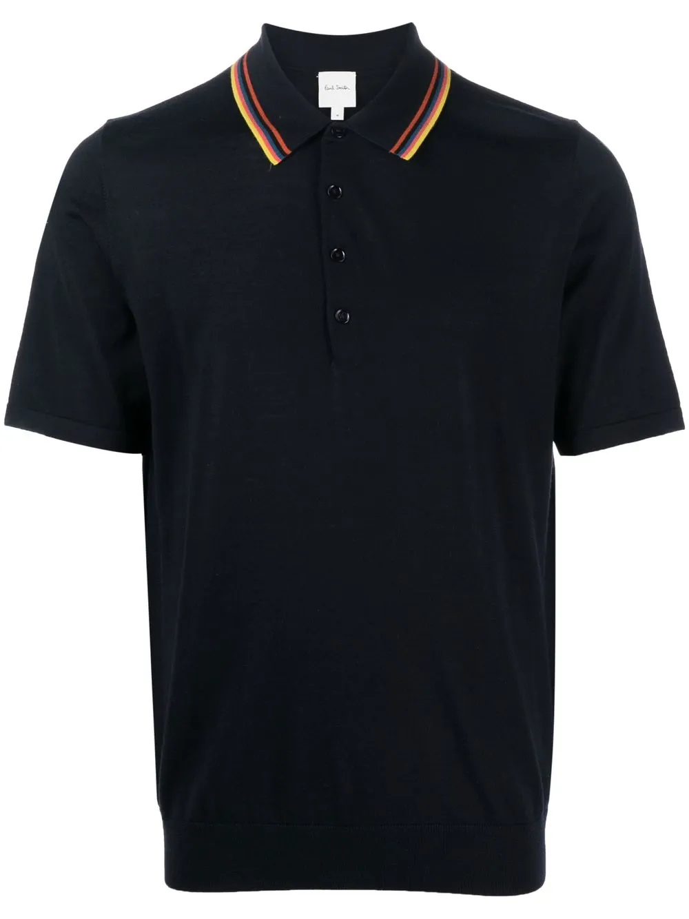 Paul Smith Merino Wool Short-sleeve Polo Shirt In Blue