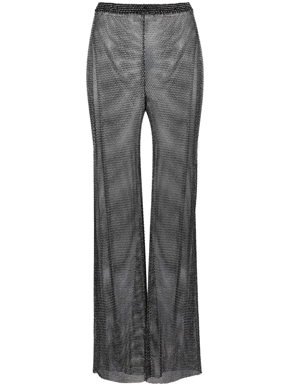 rhinestone-embellished straight trousers