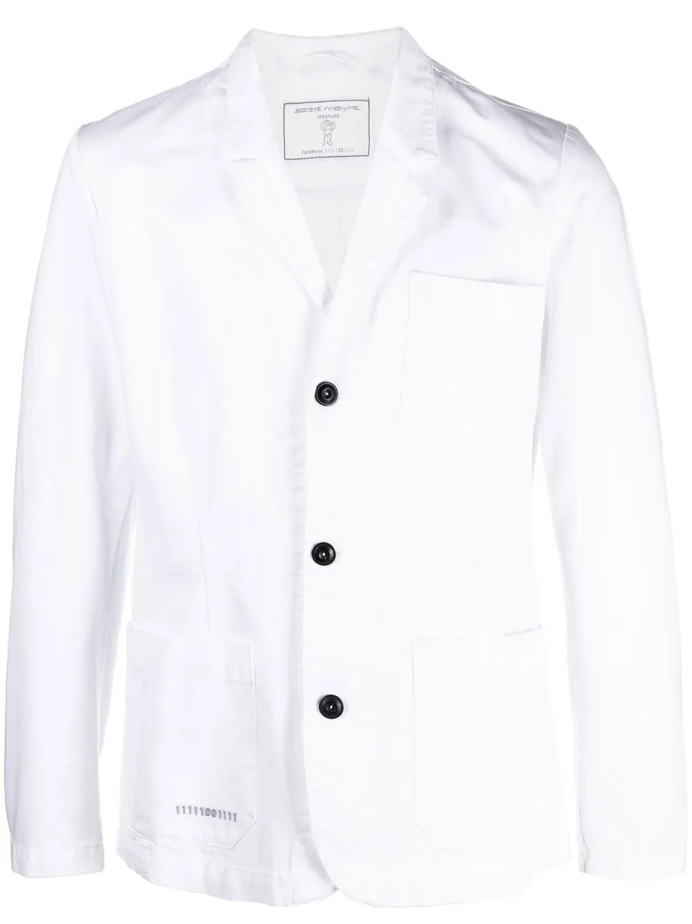 

Société Anonyme logo-print single-breasted blazer - White