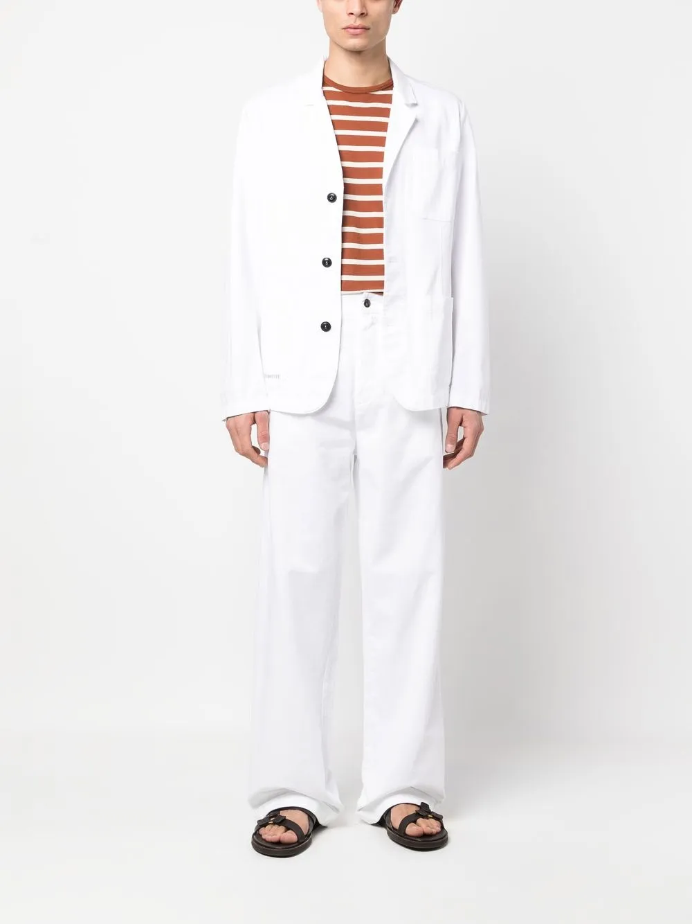 Société Anonyme Blazer met enkele rij knopen - Wit