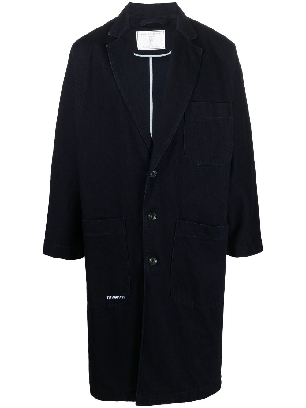 Société Anonyme Single-breasted Denim Coat In Blue