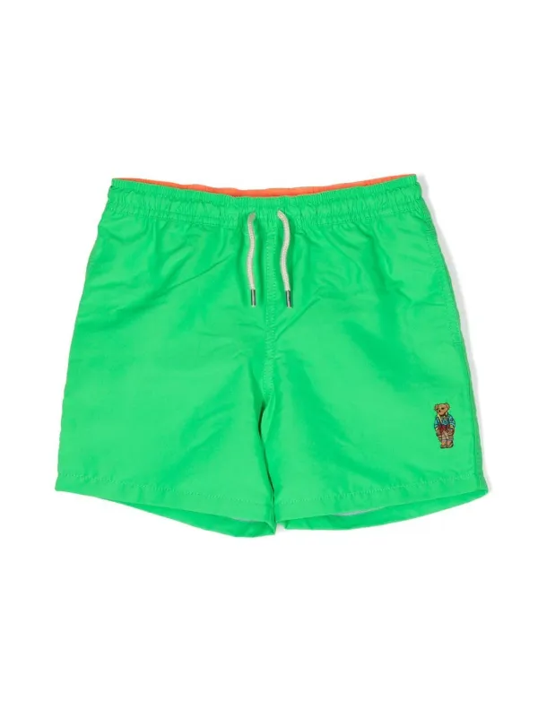 POLO RALPH LAUREN KIDS embroidered bear Shorts Green FARFETCH UK