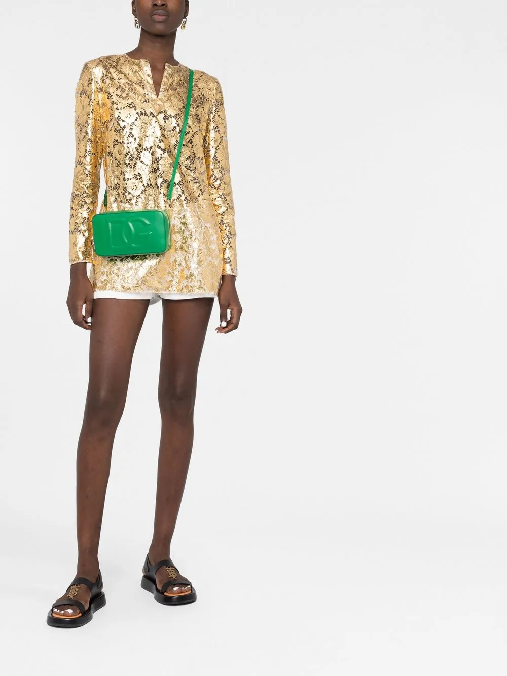 Dolce & Gabbana Crossbodytas met DG logo - Groen