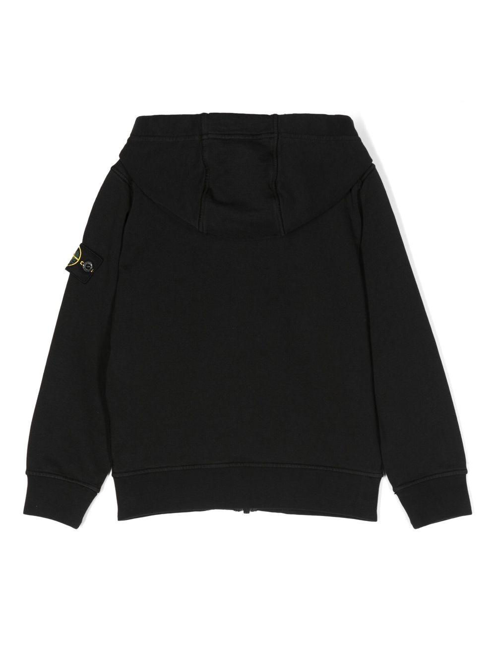 Stone Island Junior Hoodie met patch - Zwart