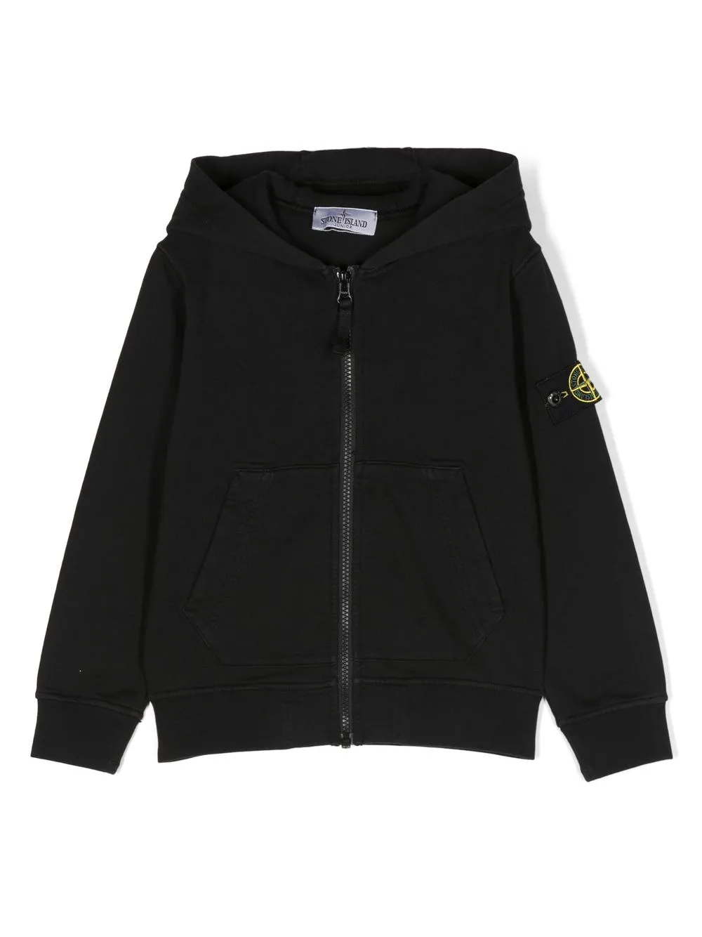 

Stone Island Junior Compass-patch zip-up hoodie - Black