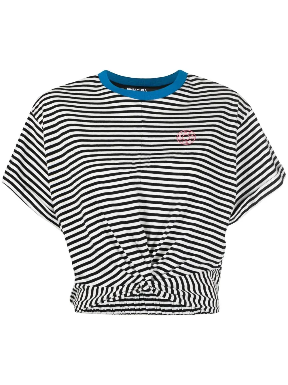 

Bimba y Lola playera con logo estampado y detalle de nudo - Negro
