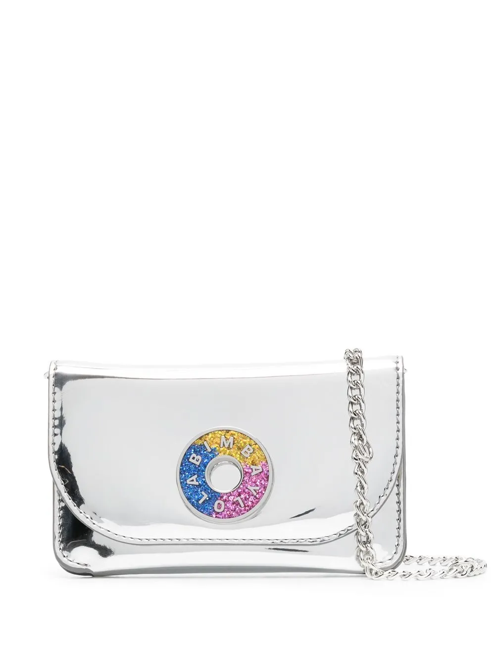 Bimba y Lola metallic logo-plaque wallet