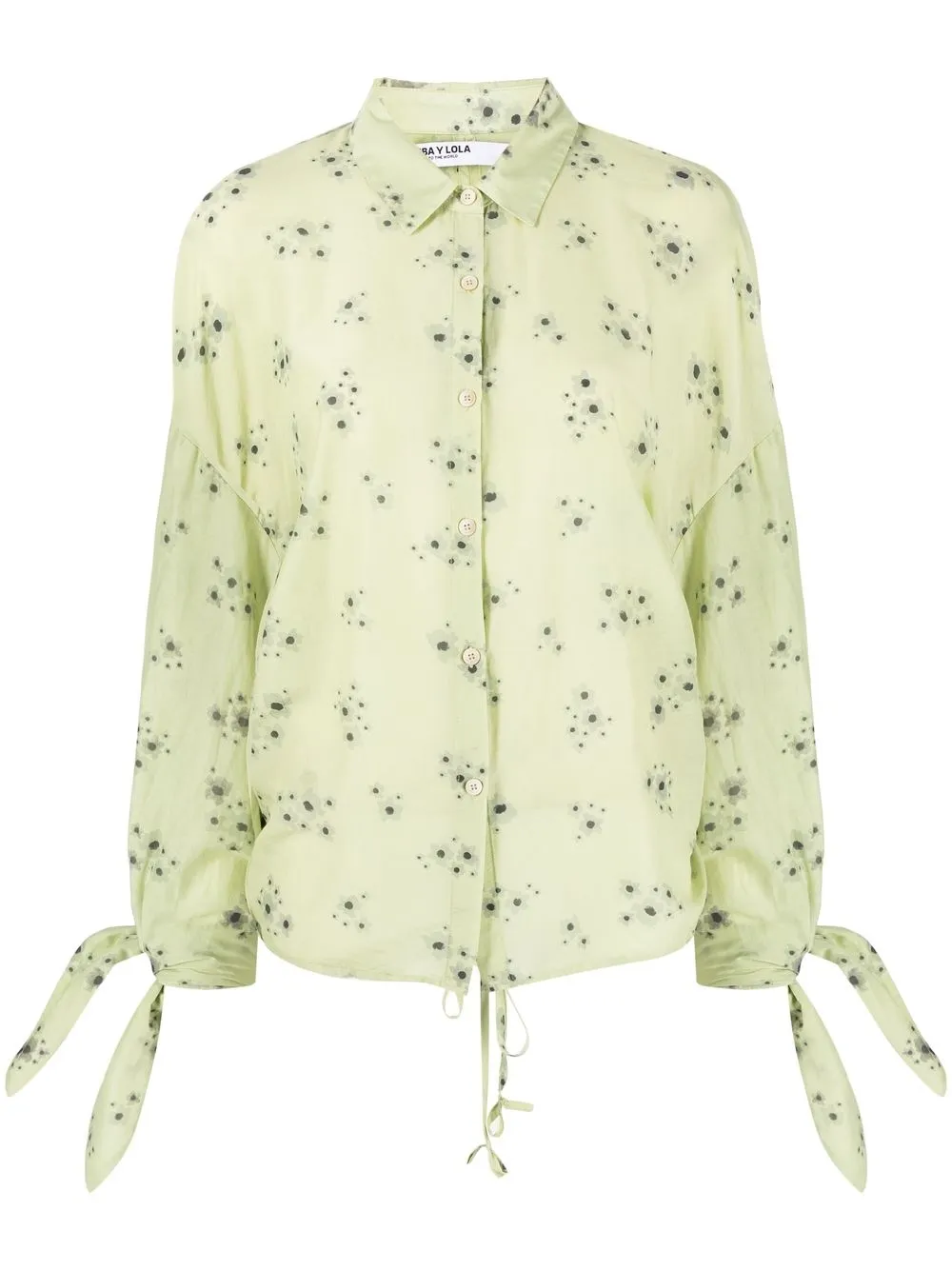 

Bimba y Lola camisa con estampado floral y moño en los puños - Verde